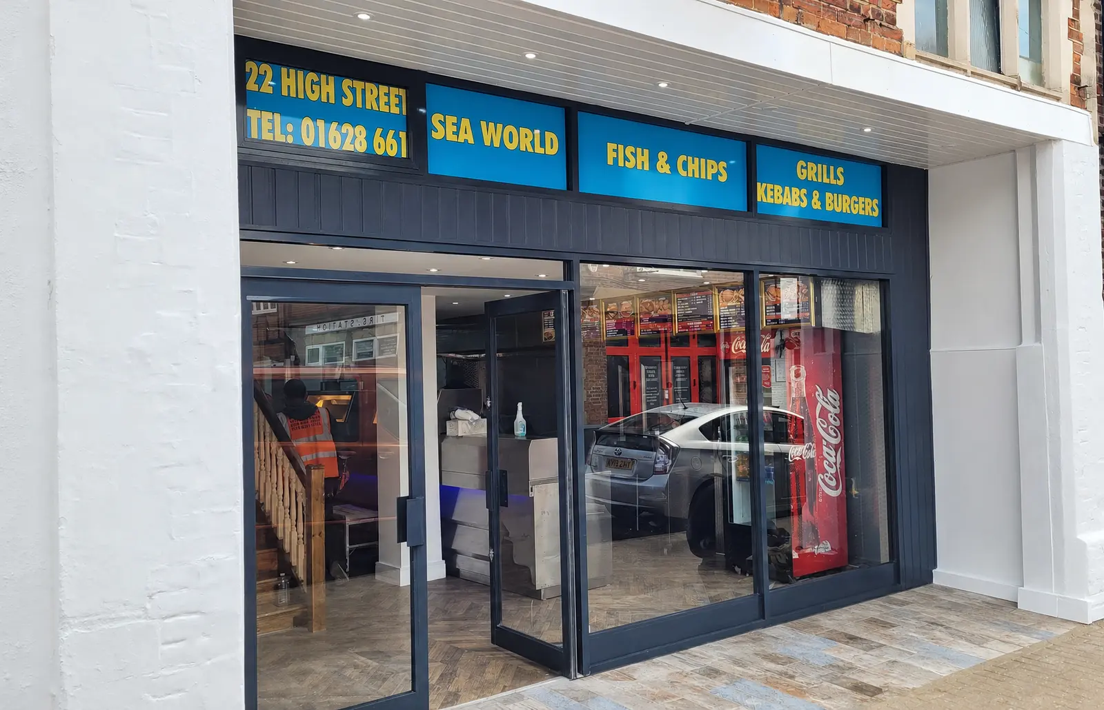 Sea World's navy shop front at 22 High Street, Burnham